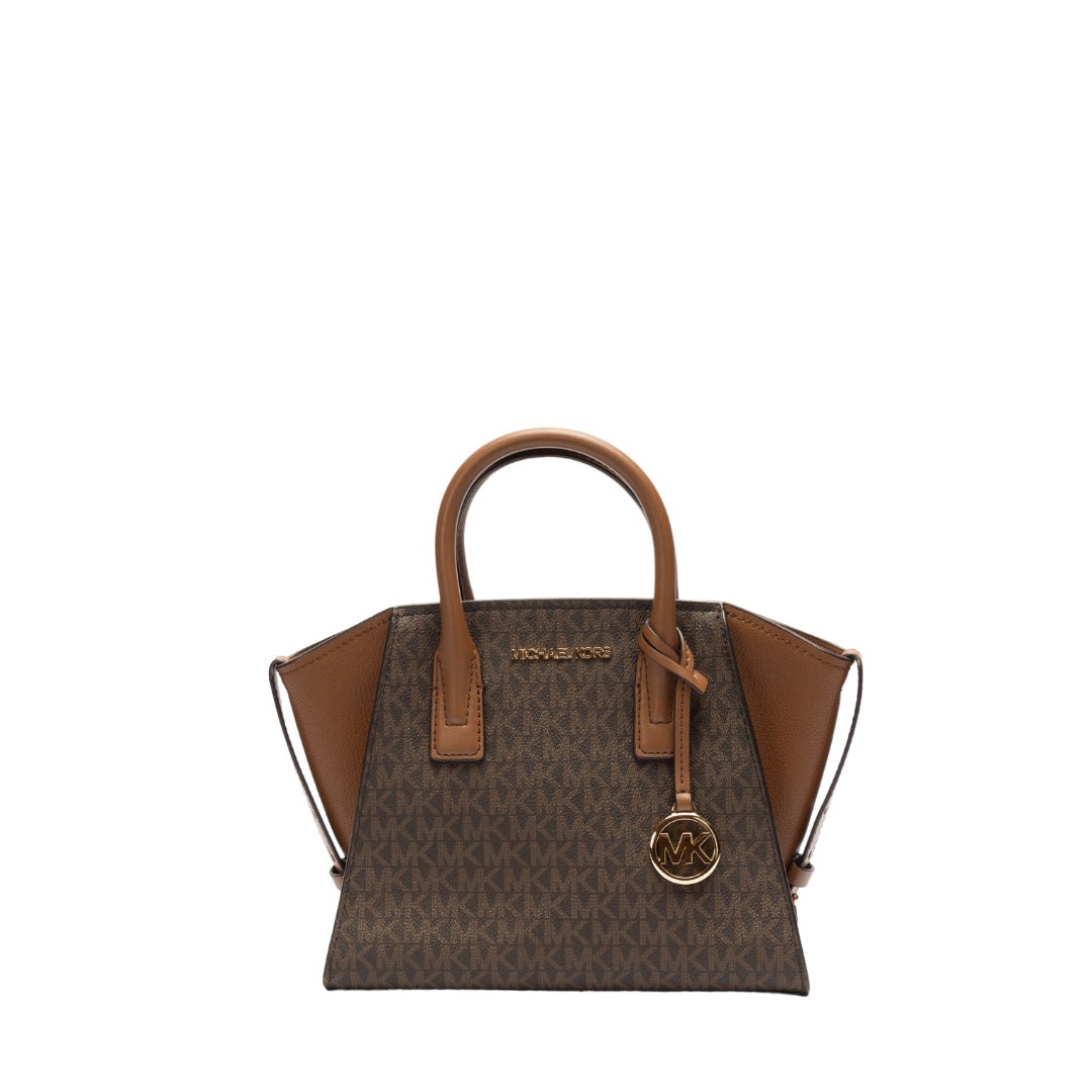 Michael Kors Signature Canvas and Leather Small Avril Satchel