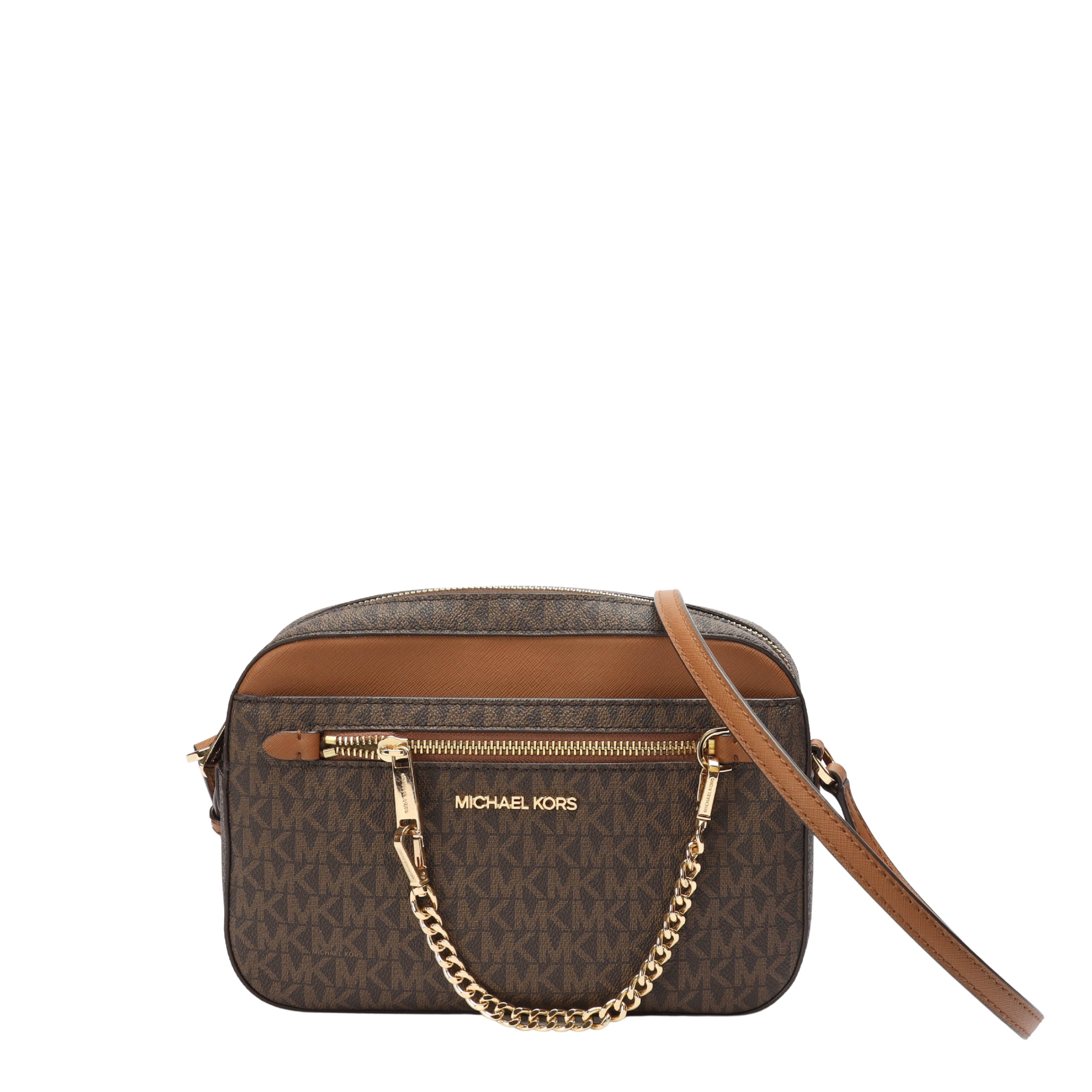 Michael Kors Brown Jet Set Logo Crossbody Bag