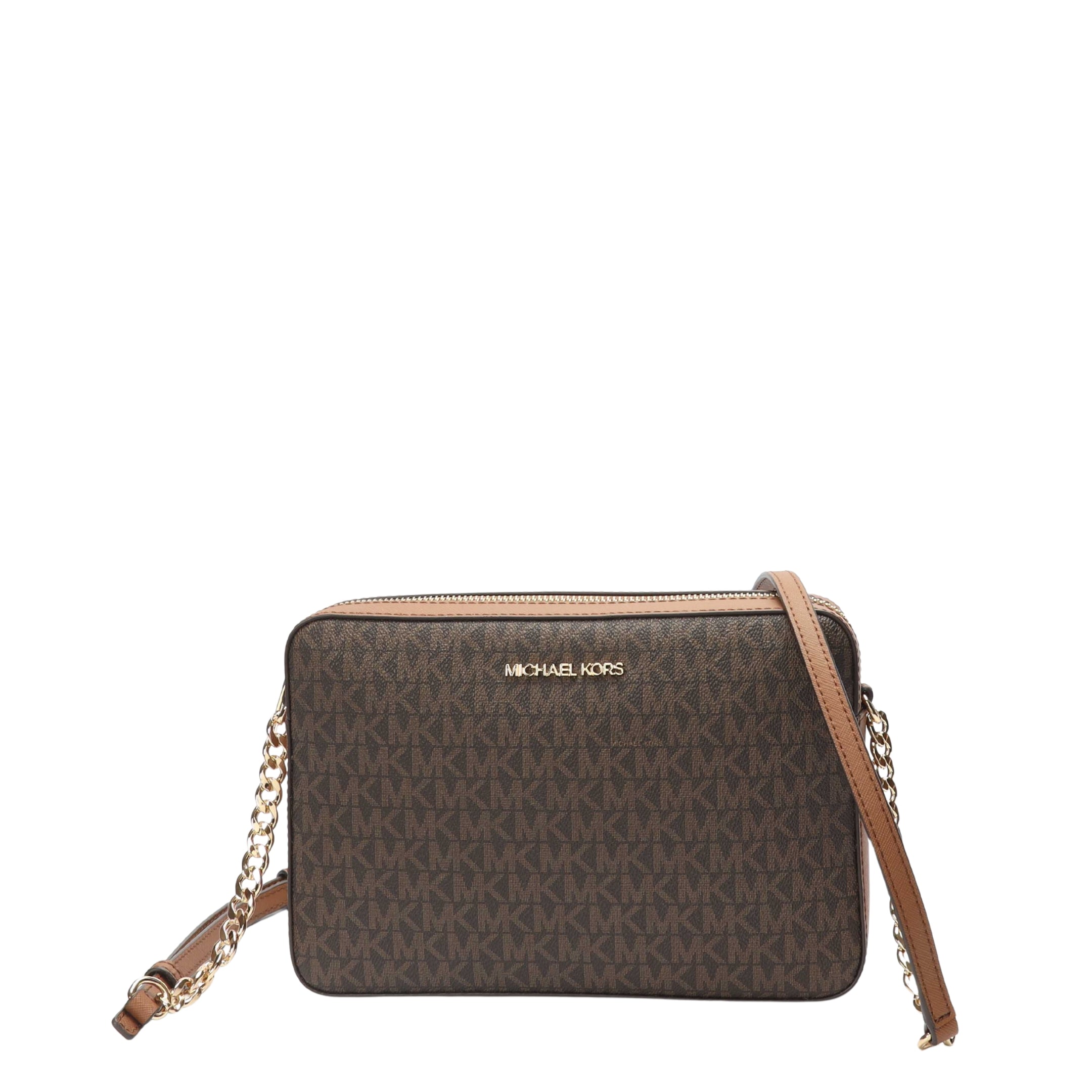 Michael Kors Brown Jet Set Logo Camera Crossbody Bag