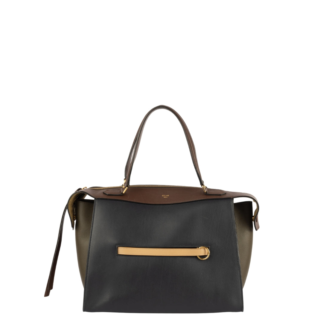 Celine Leather Ring Tri-color Shoulder Bag