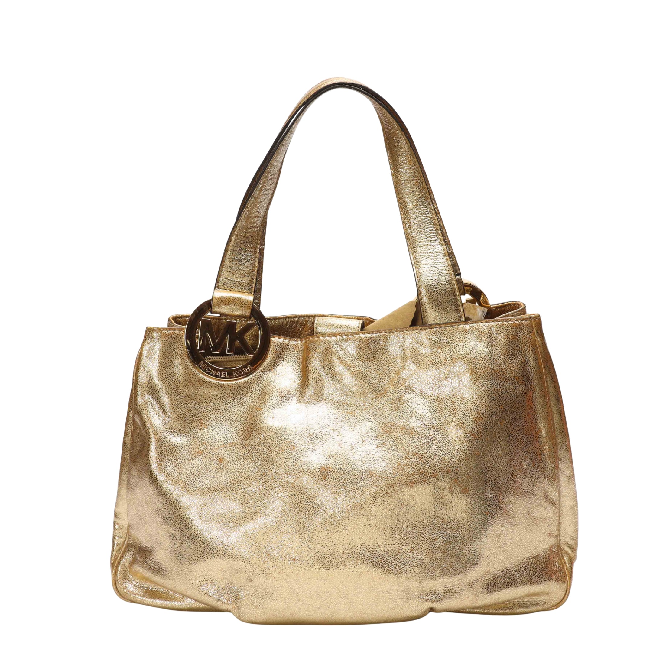 Michael Kors Fulton Gold Metallic Shoulder Bag