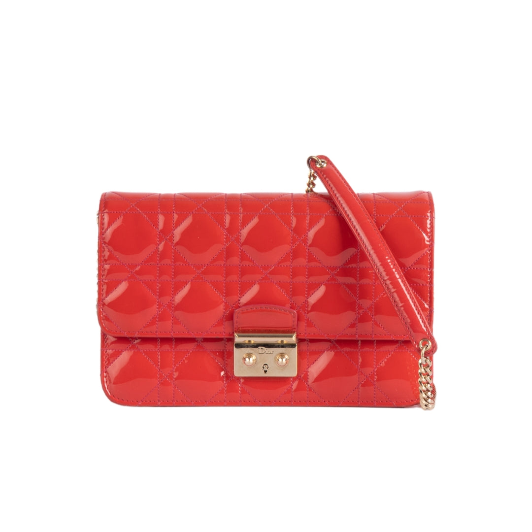 Miss Dior Promenade Cannage Quilt Patent Crossbody Bag