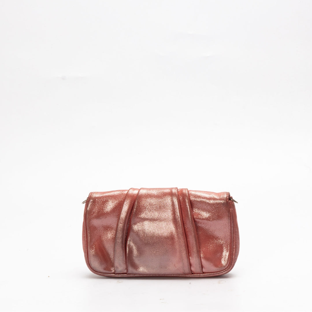 Fendi Pink Metallic Mia Pochette Bag