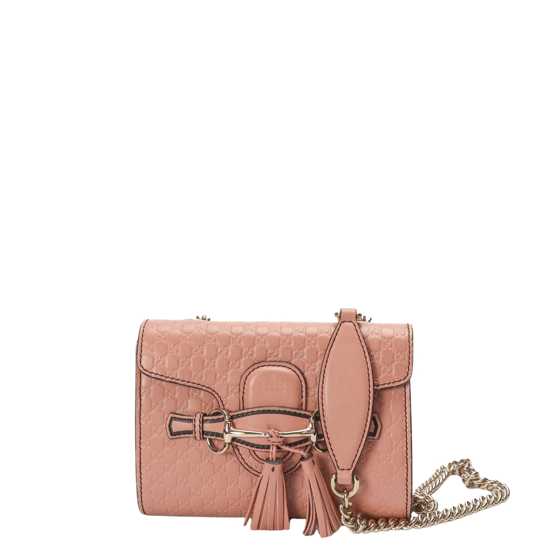 Gucci Pink Microguccissima Emily Chain Crossbody Bag