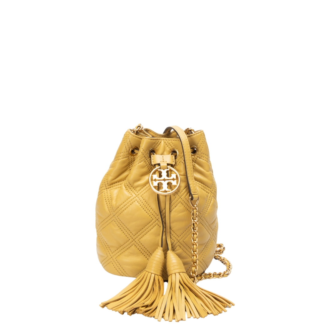 Tory Burch Yellow Fleming Soft Bucket Bag