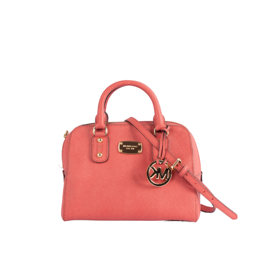 Michael Kors Saffiano Leather Red Satchel