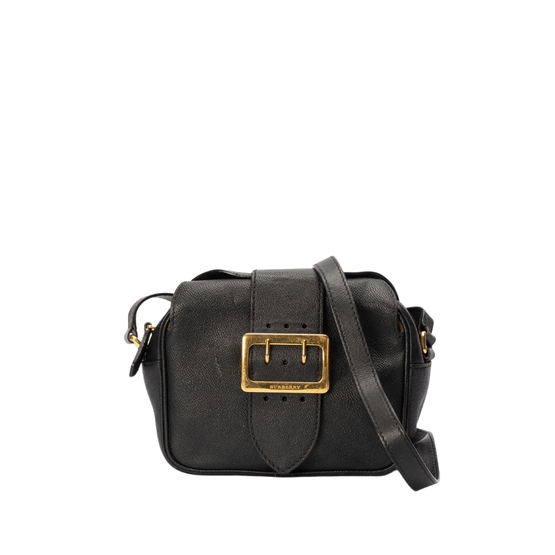 Burberry Black Leather Small Medley Buckle Crossbody Bag