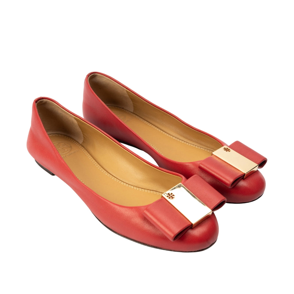 Tory Burch Red Chase Ballet Flats