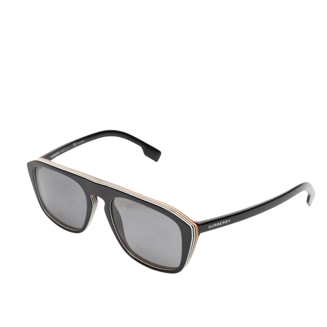 Burberry Icon Stripe Square Frame Sunglasses
