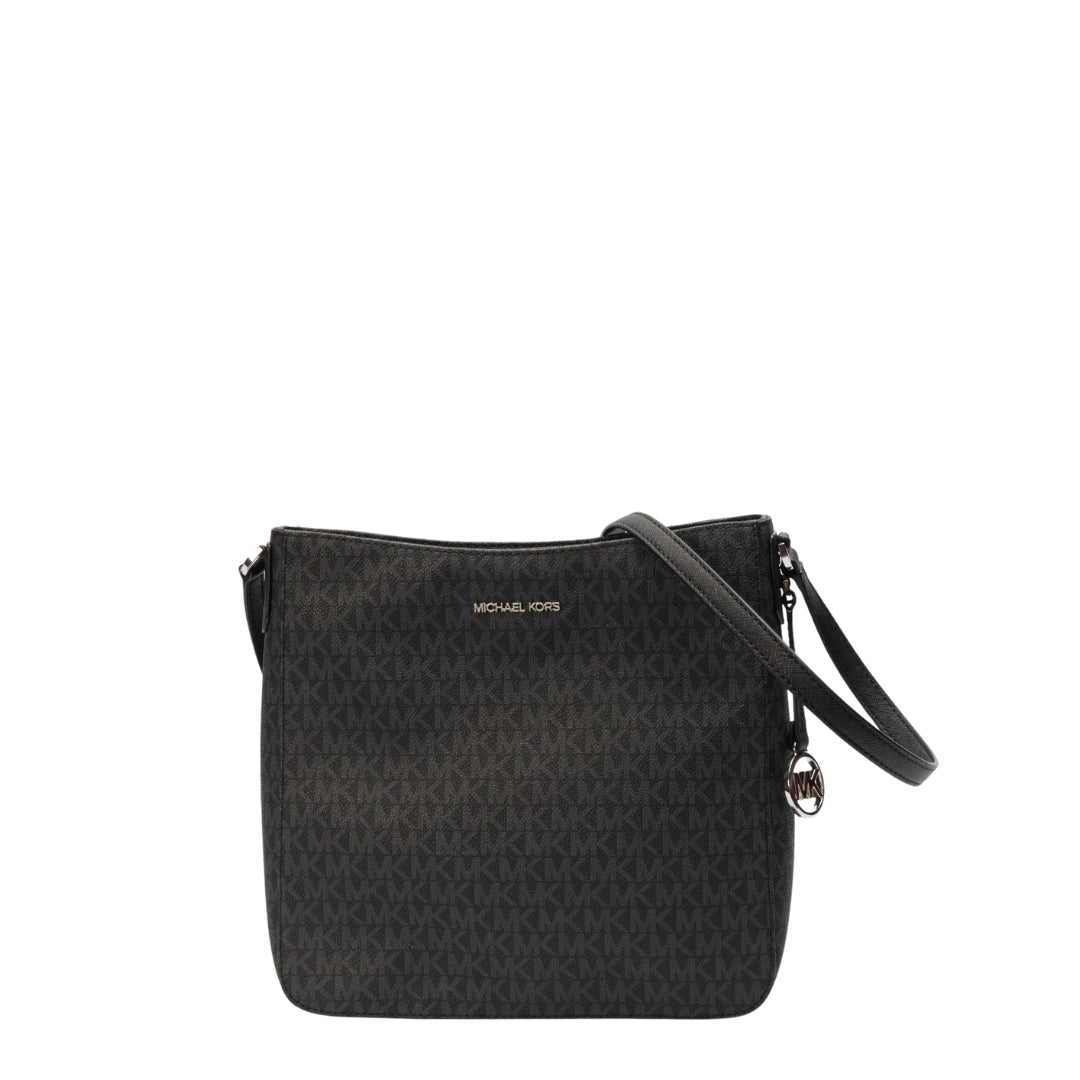 Michael Kors Black Jet Set Travel Logo Messenger Bag