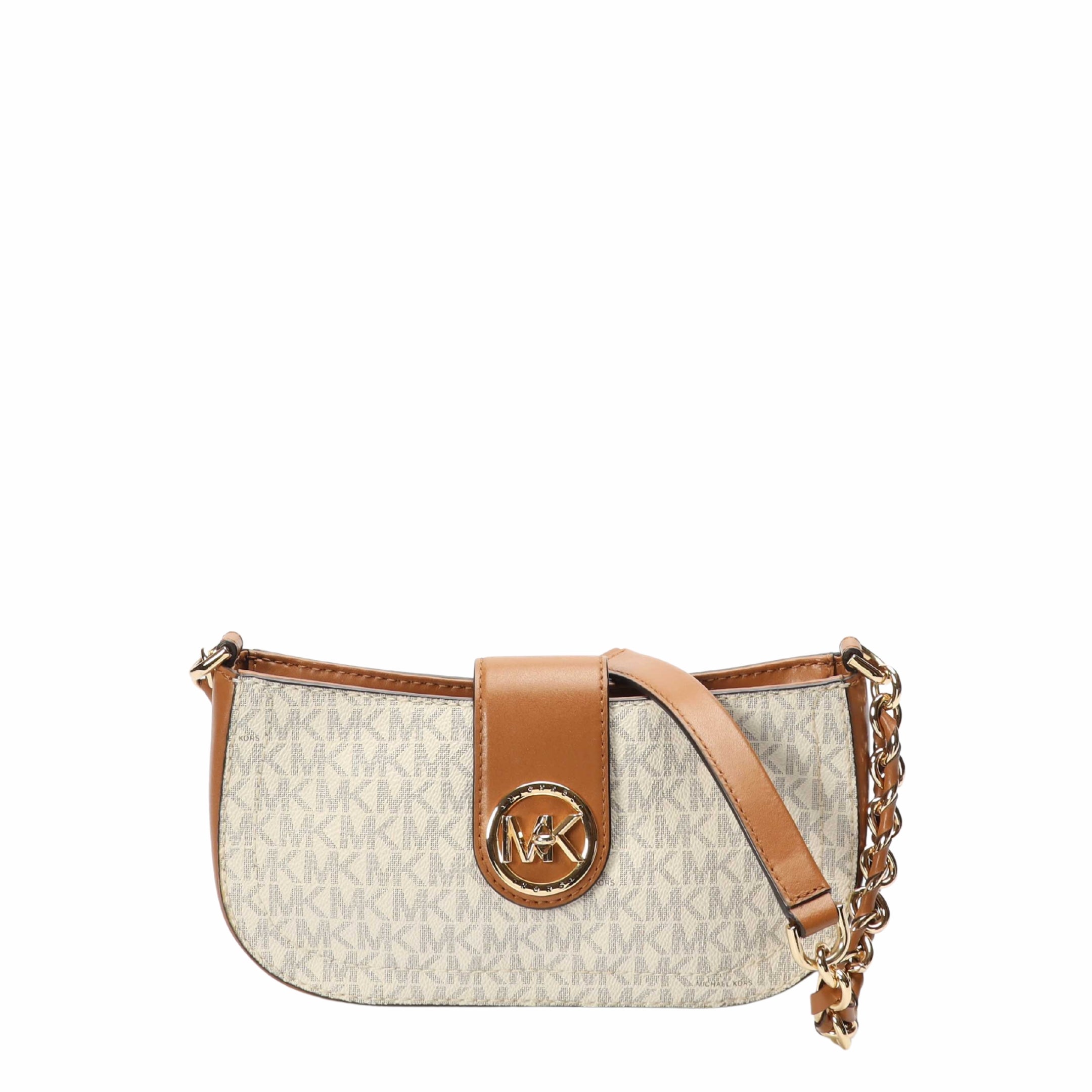 Michael Kors Carmen XS Vanilla Acorn Logo Shoulder Bag
