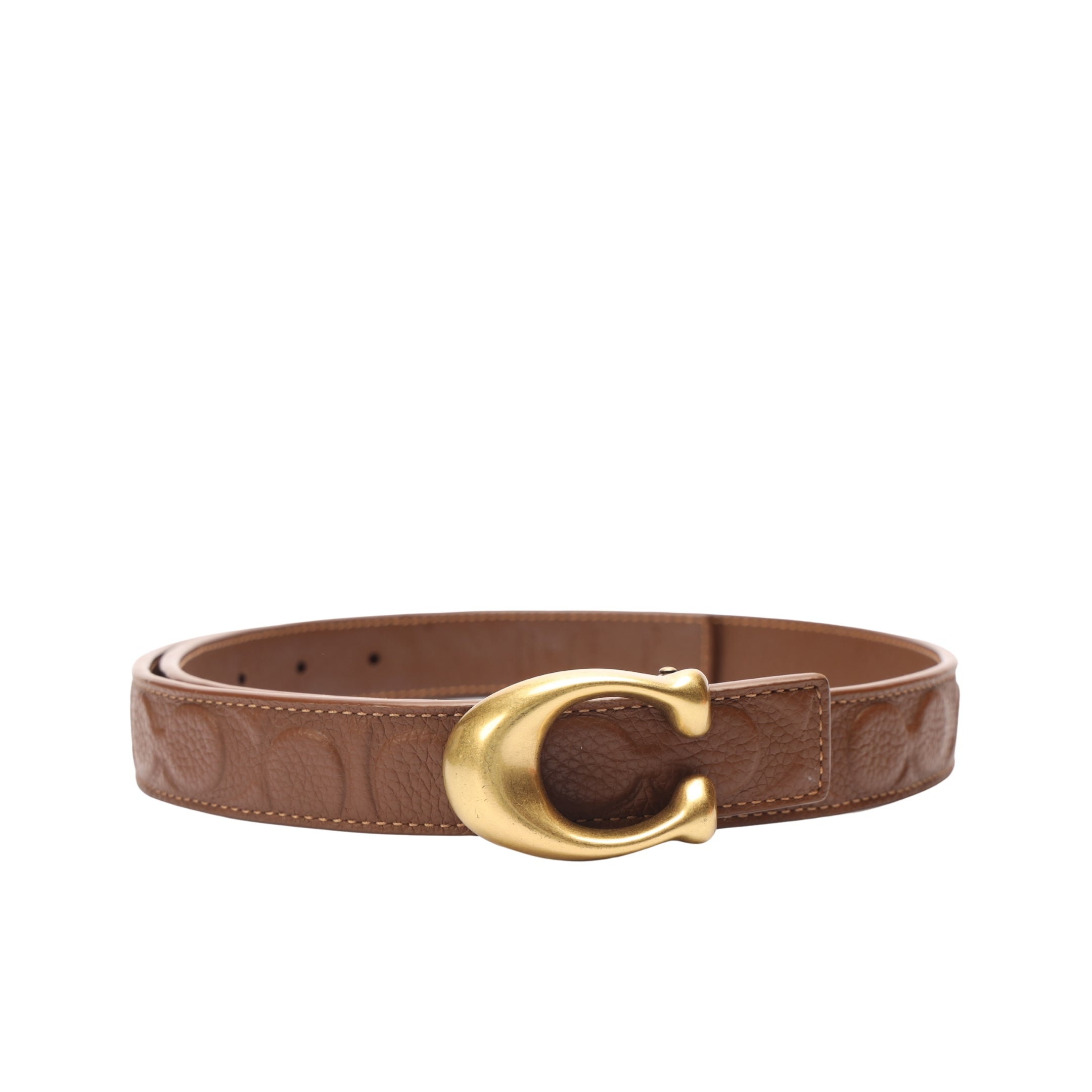 Coach Sculpted Signature Buckle Reversible Belt
