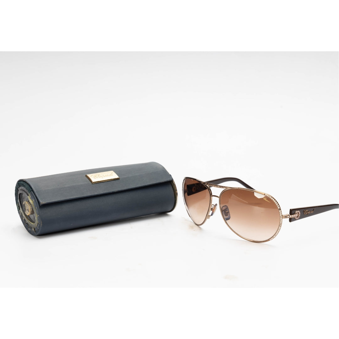 Chopard Burgundy Embellished Aviator Sunglasses