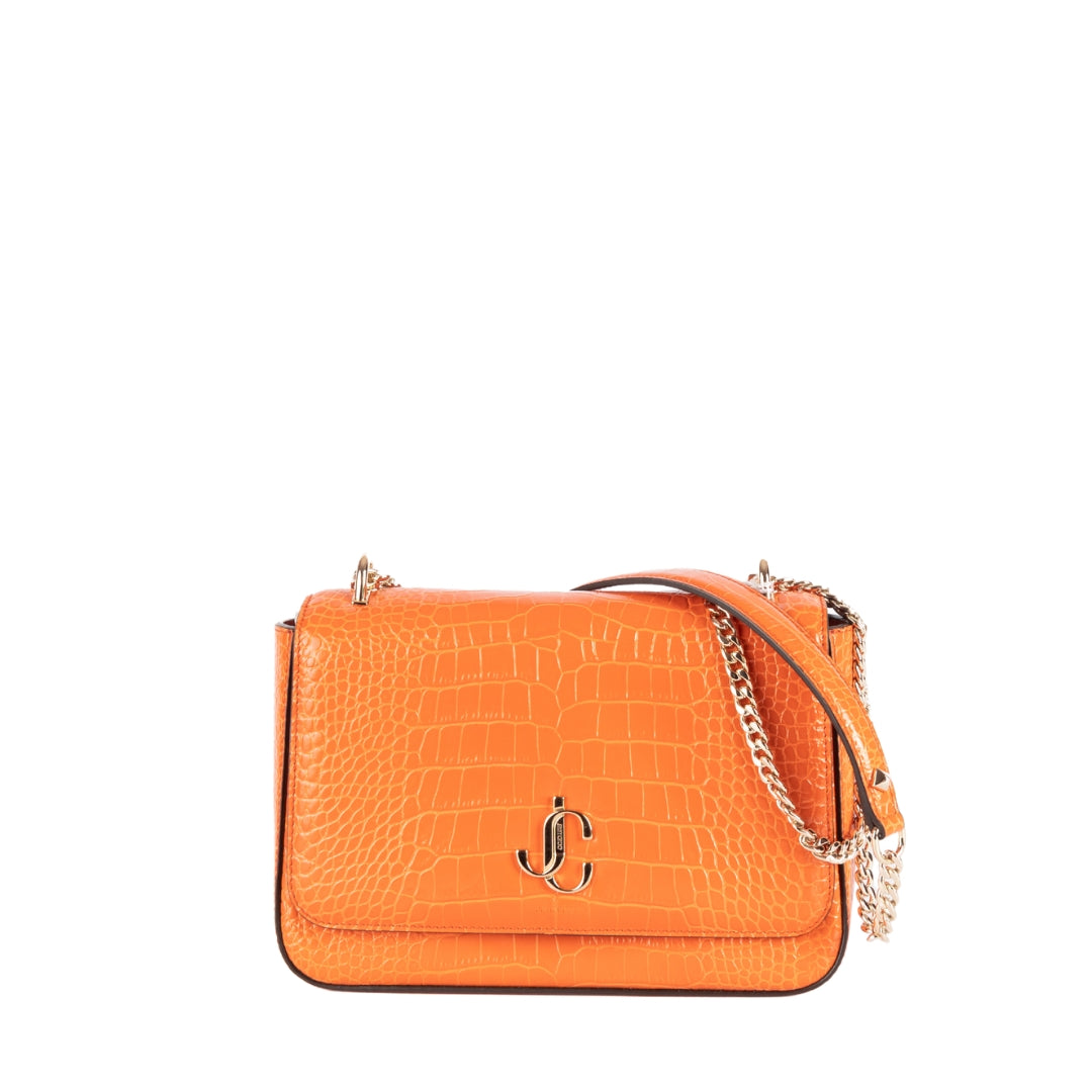 Jimmy Choo Amber Orange Leather Crossbody Bag