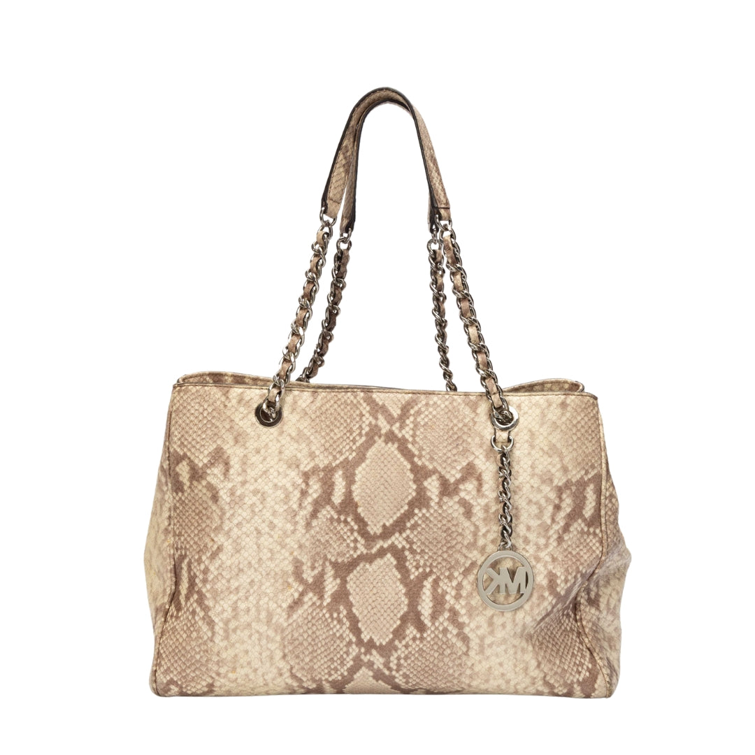 Michael Kors Python Embossed Leather Shoulder Bag