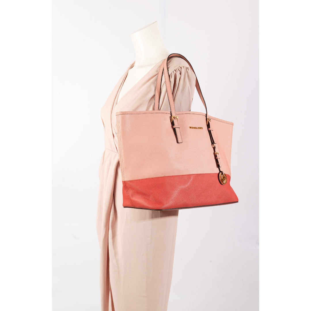 Michael Kors Saffiano Leather Medium Jet Set Travel Tote