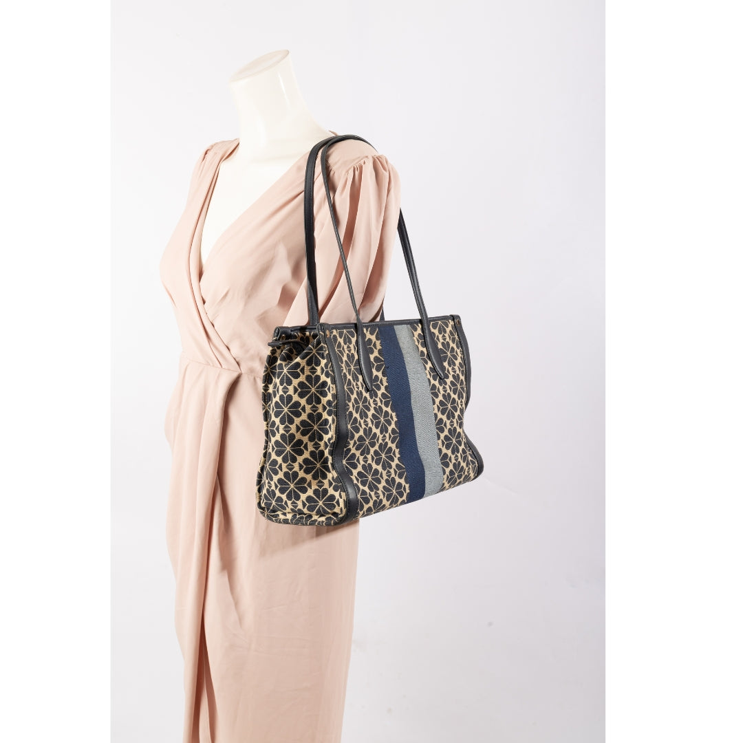 Kate Spade Flower Jacquard Stripe Market Tote