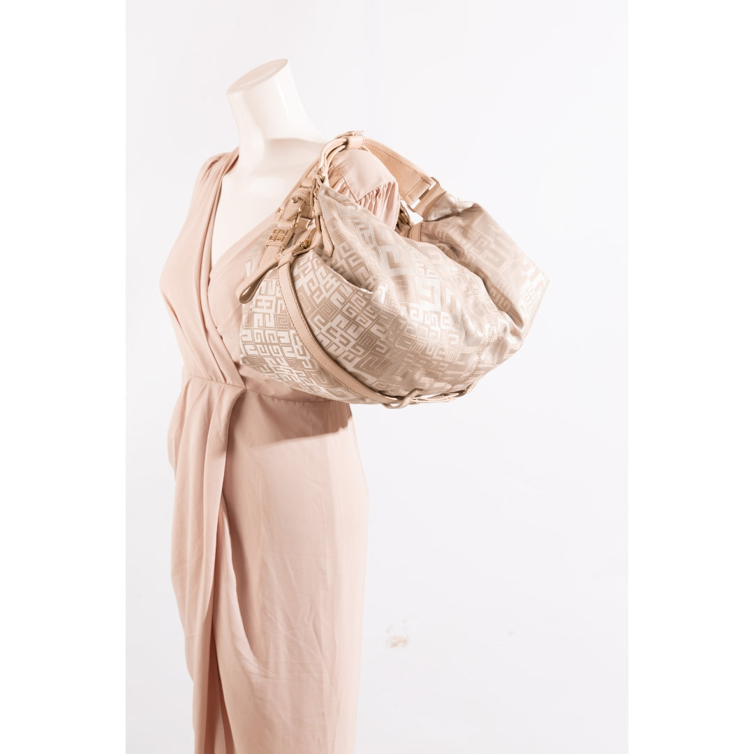 Givenchy Beige Monogram Canvas Hobo Bag