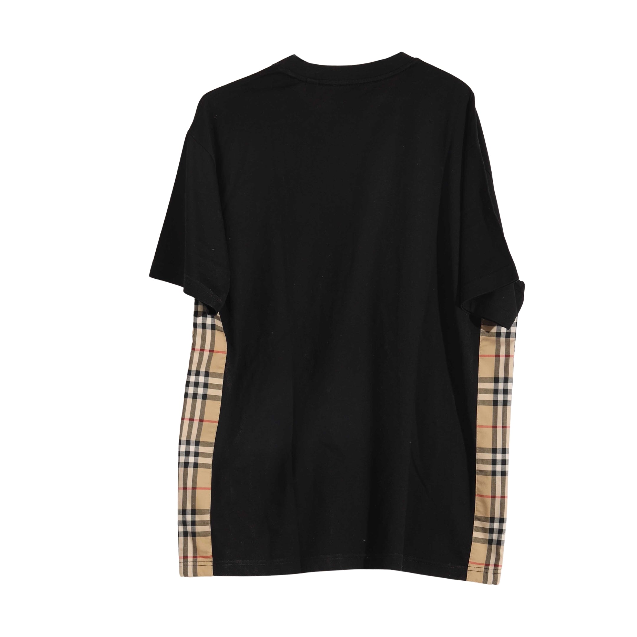 Burberry Check Patch Black Cotton T-shirt