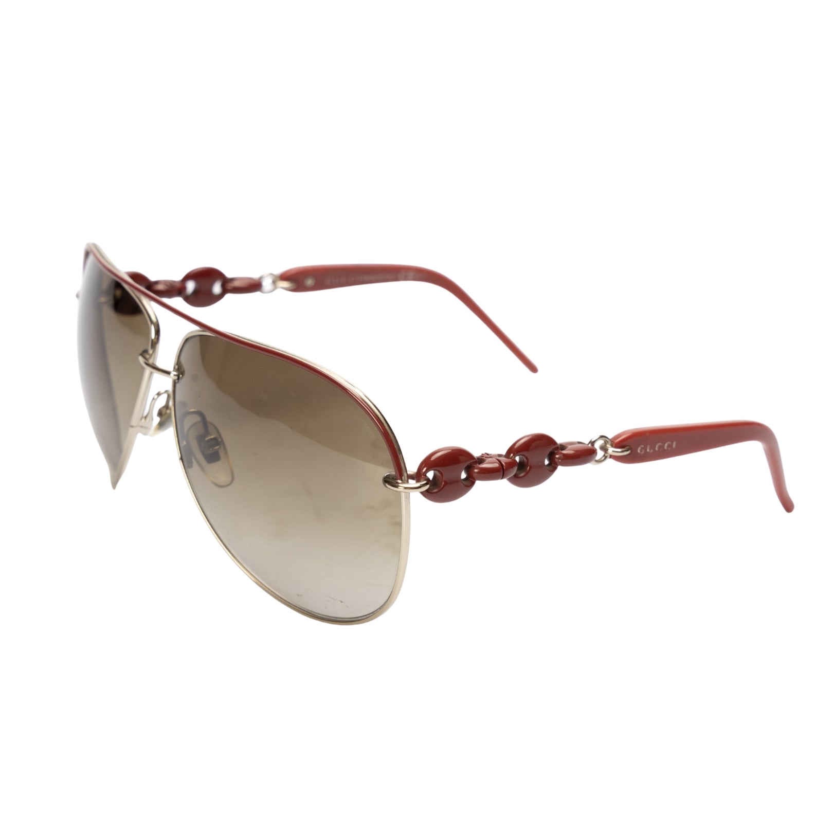 Gucci Brown Gradient Aviator Sunglasses