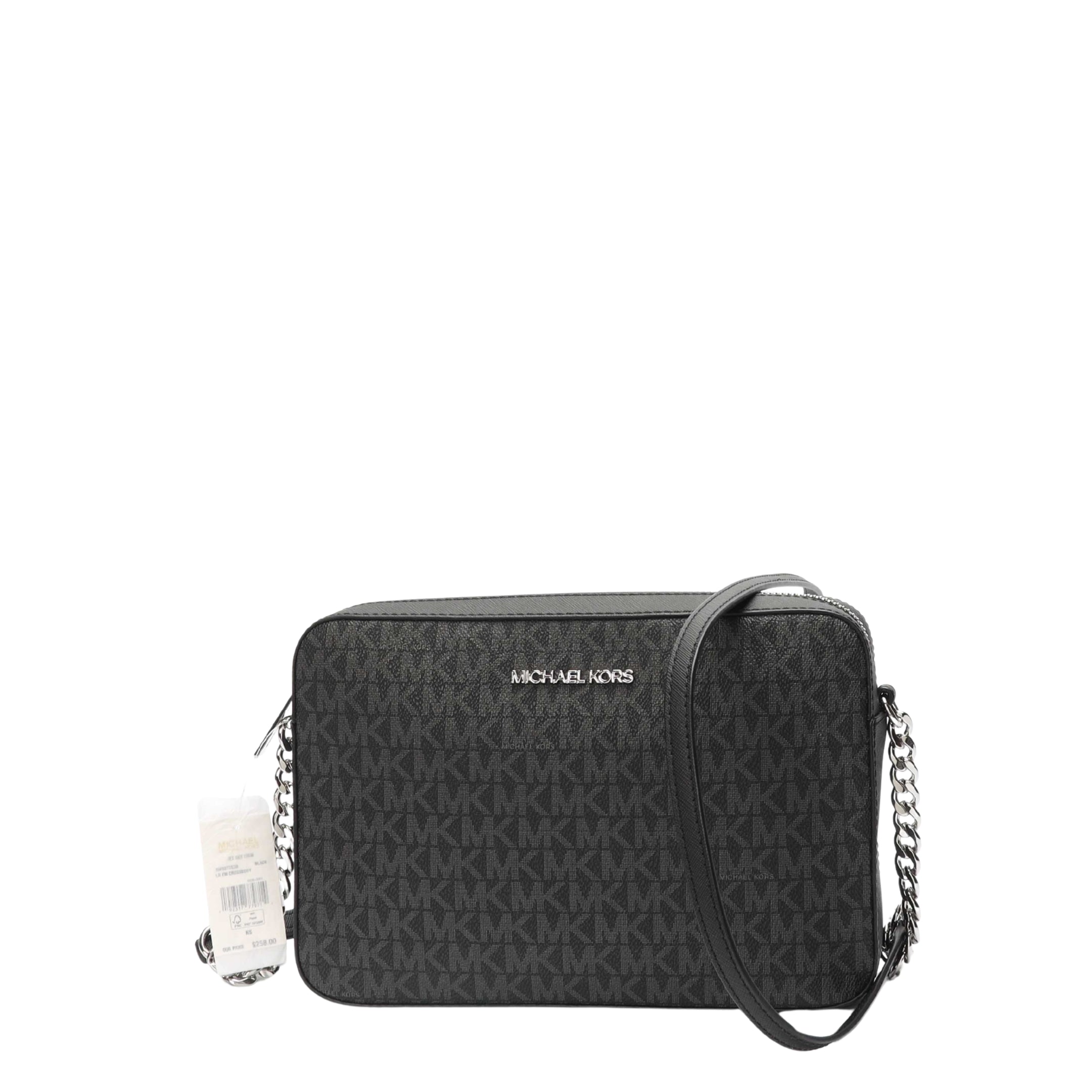 Michael Kors Black Jet Set Logo Camera Crossbody Bag