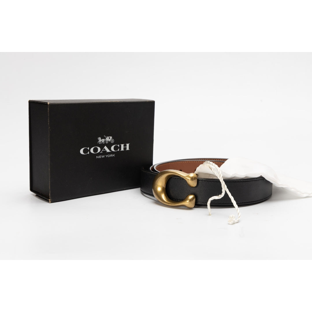 Coach Signature Buckle Reversible Belt