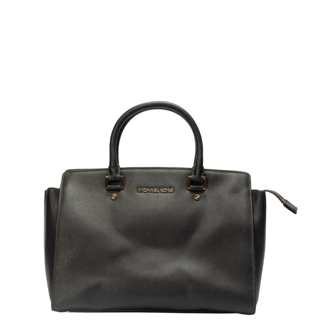 Michael Kors Black Saffiano Leather Selma Satchel