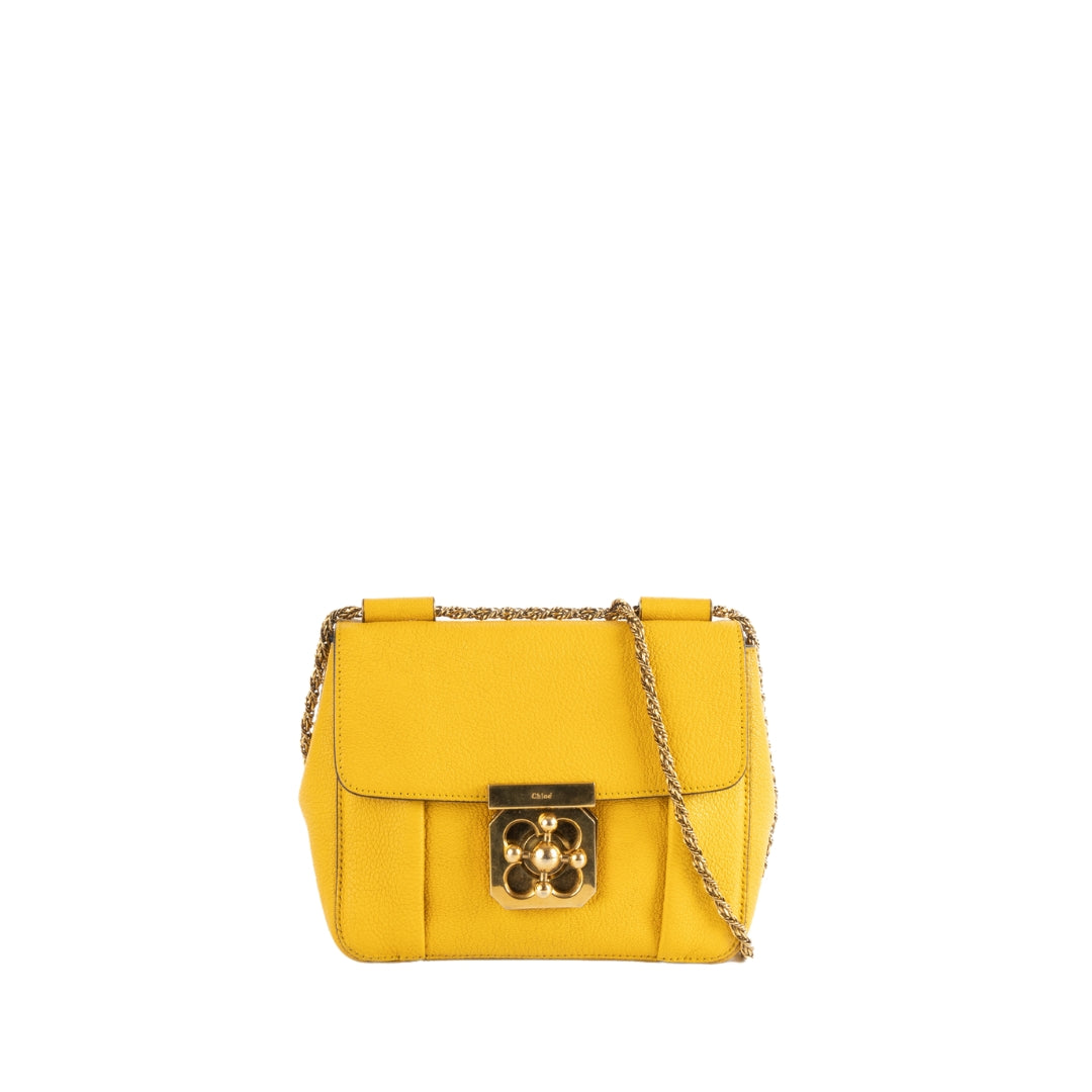 Chloe Mustard Leather Small Elsie Shoulder Bag