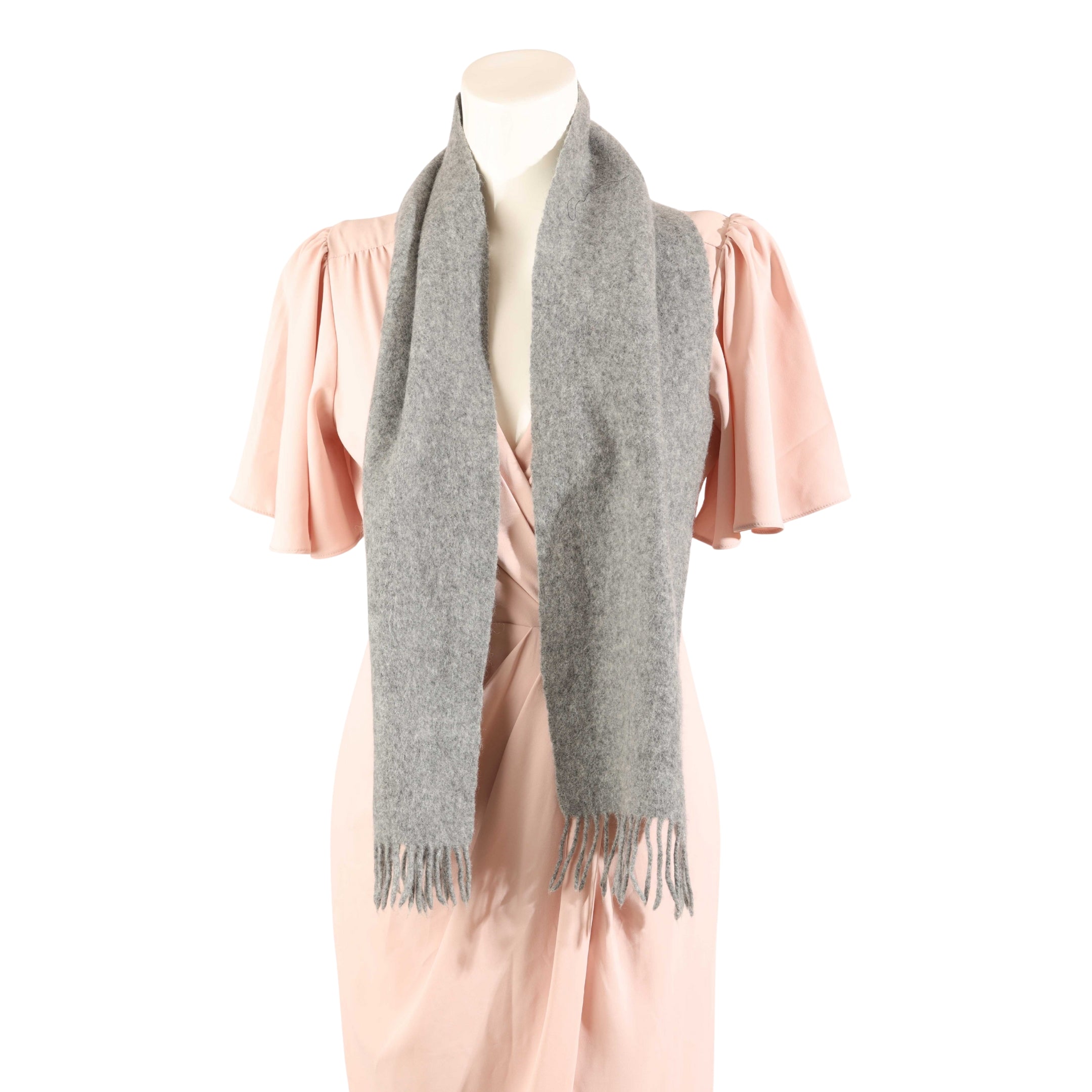 Yves Saint Laurent Gray Wool Scarf