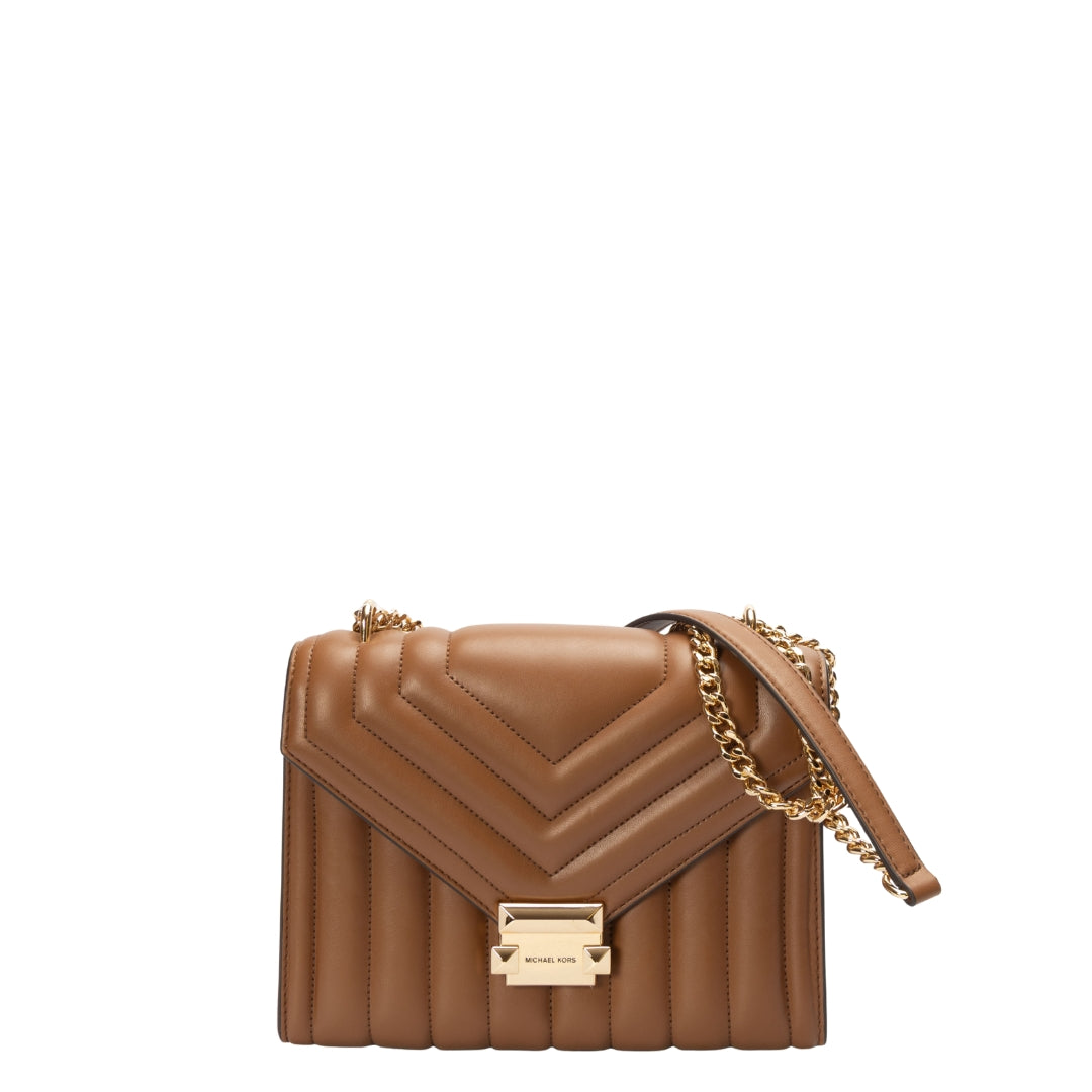 Michael Kors Brown Whitney Quilted Shoulder Bag