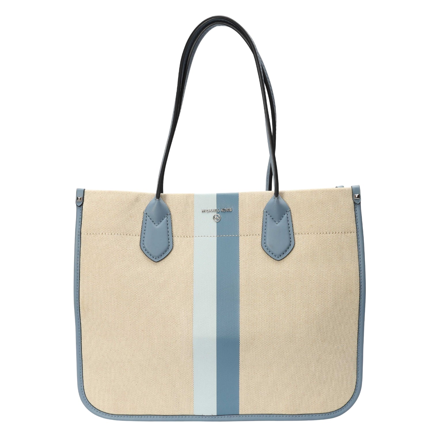 Michael Kors Heidi Blue Stripe Canvas Tote