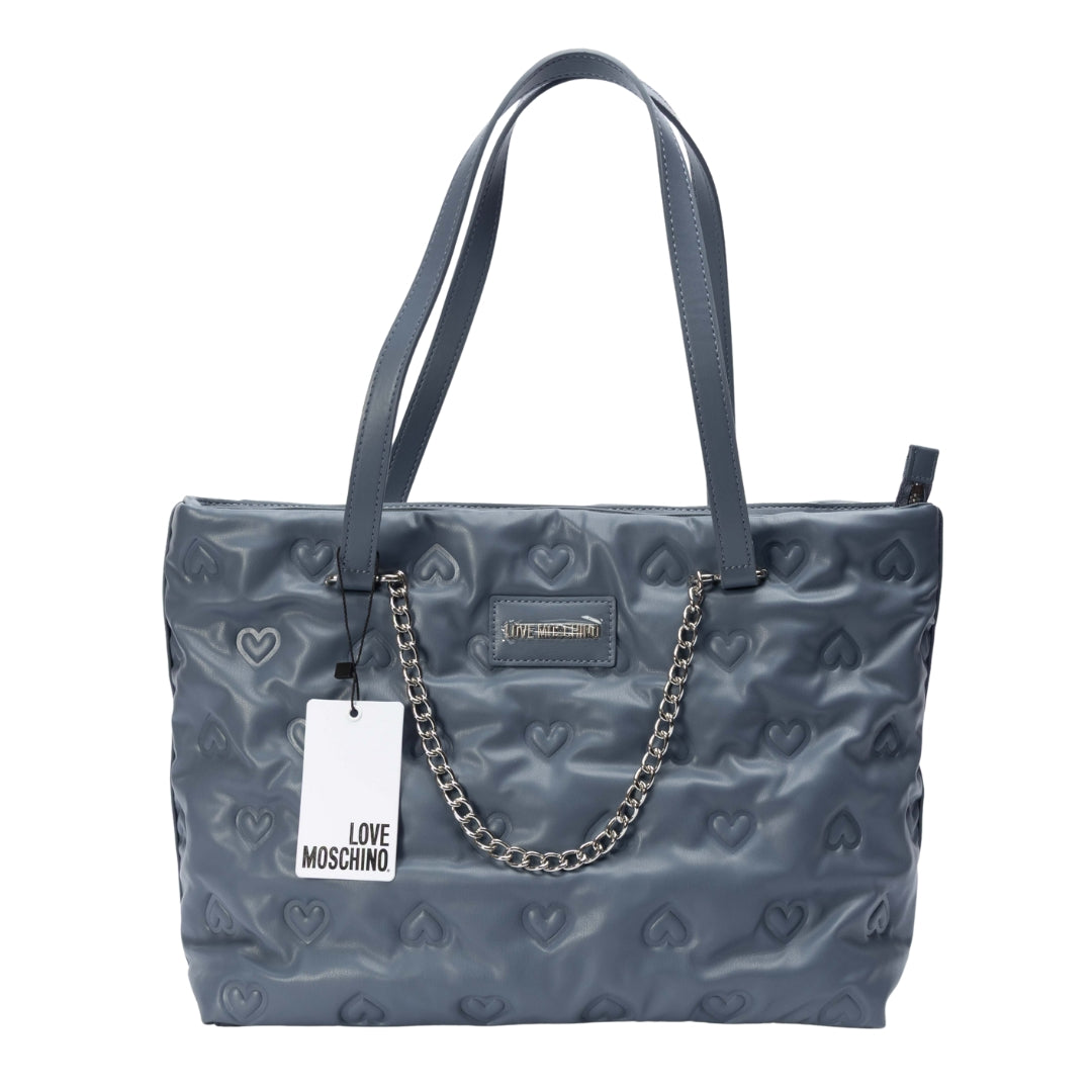 Love Moschino Heart Quilted Faux Leather Tote Bag