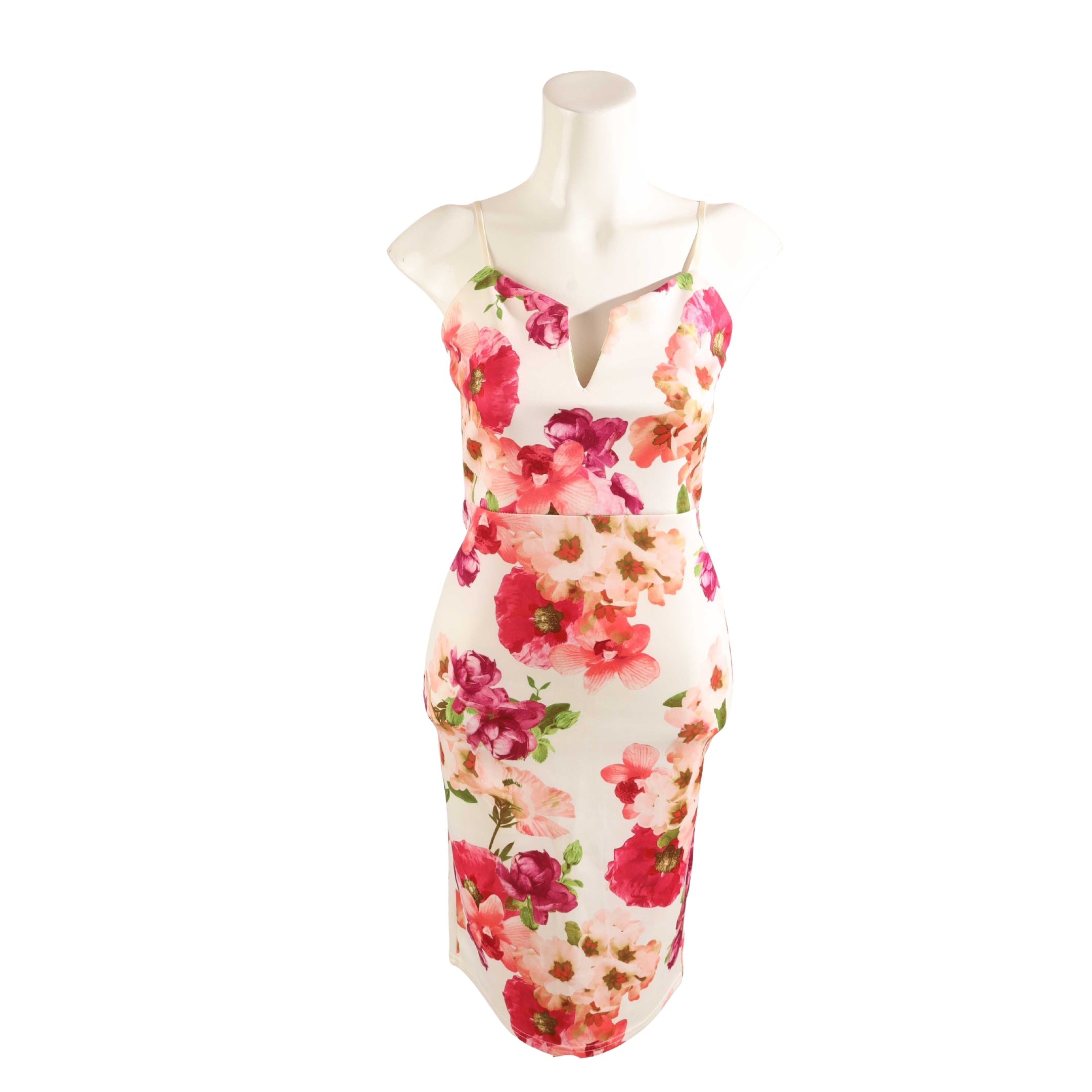Quiz Pink Floral Bodycon Dress