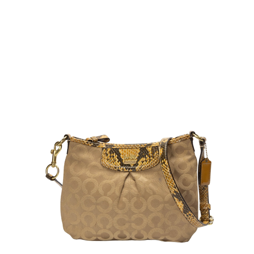 Coach Tan Signature Canvas Shoulder Bag