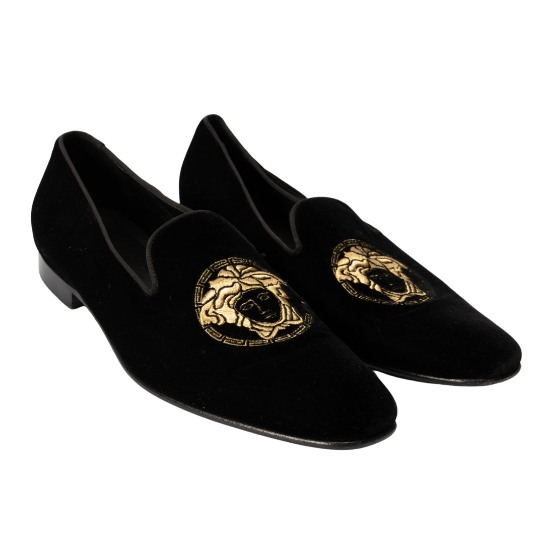 Versace Medusa Velvet Loafers