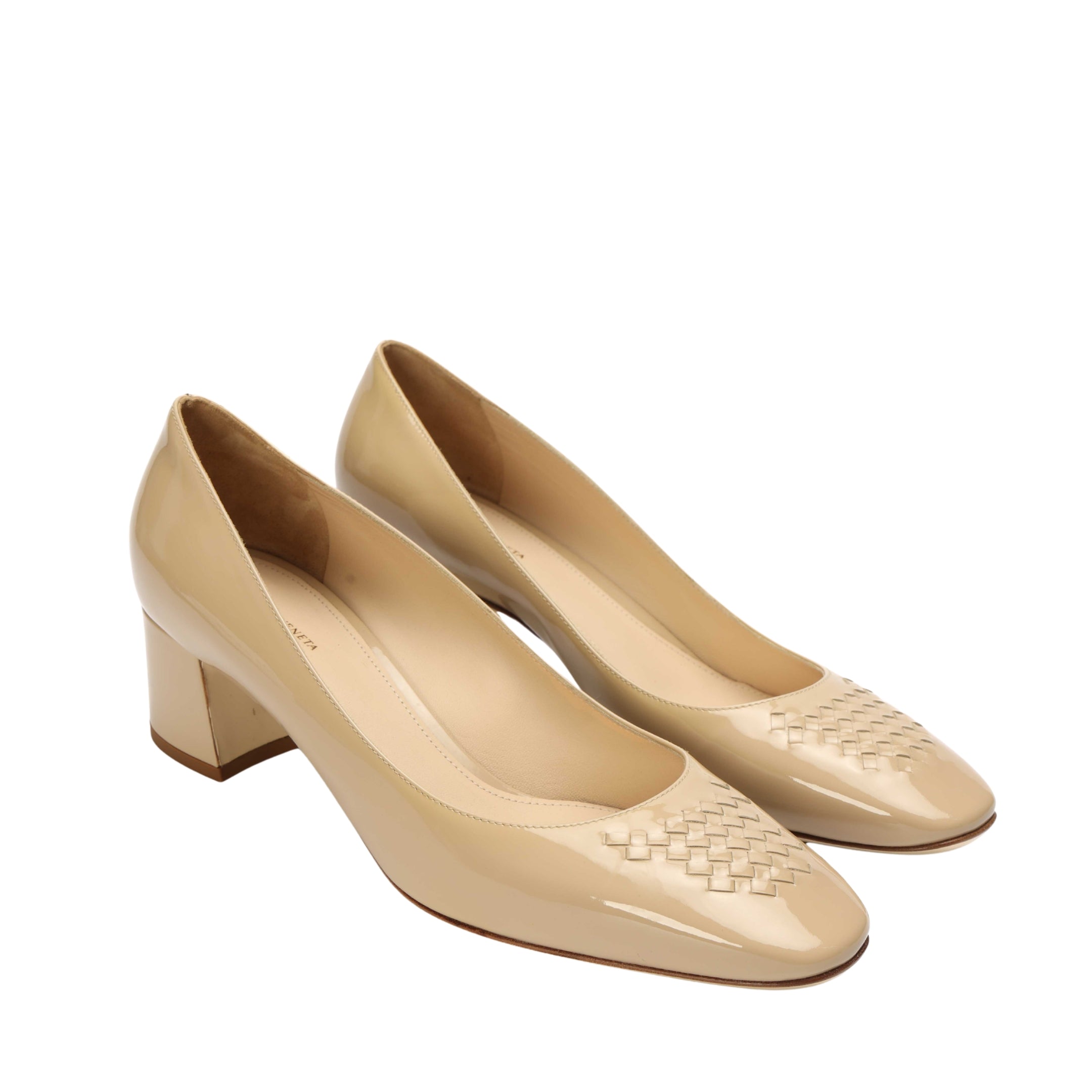 Bottega Venetta Beige Intrecciato Pumps