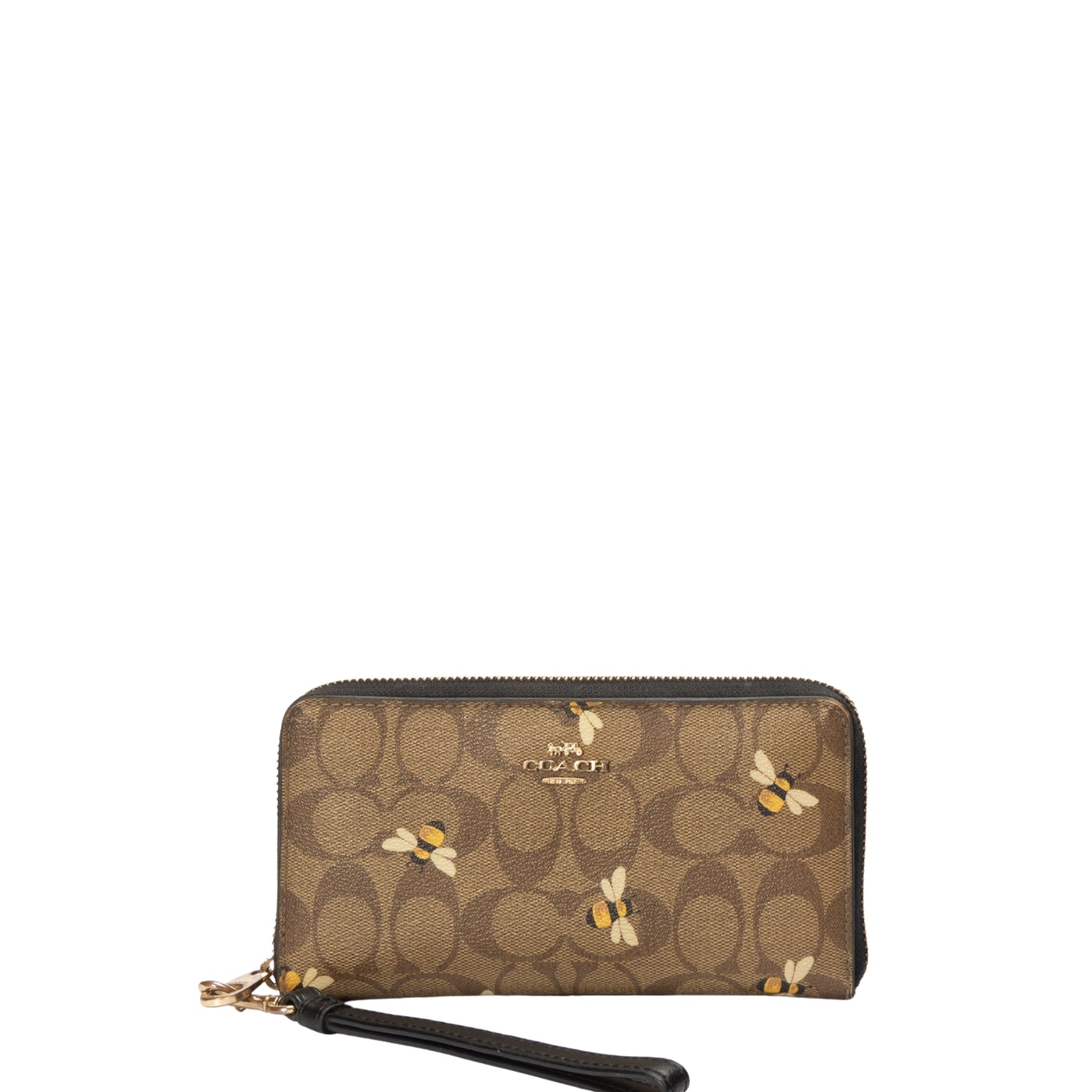 Coach Bee Print Long Zip Around Wallet