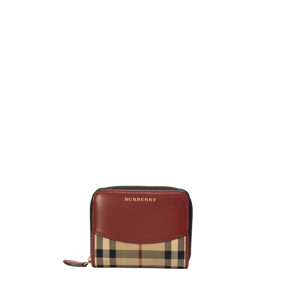 Burberry Haymarket Check Zip Around Wallet