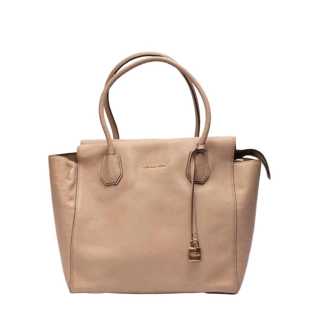 Michael Kors Beige Pebbled Leather Large Mercer Tote