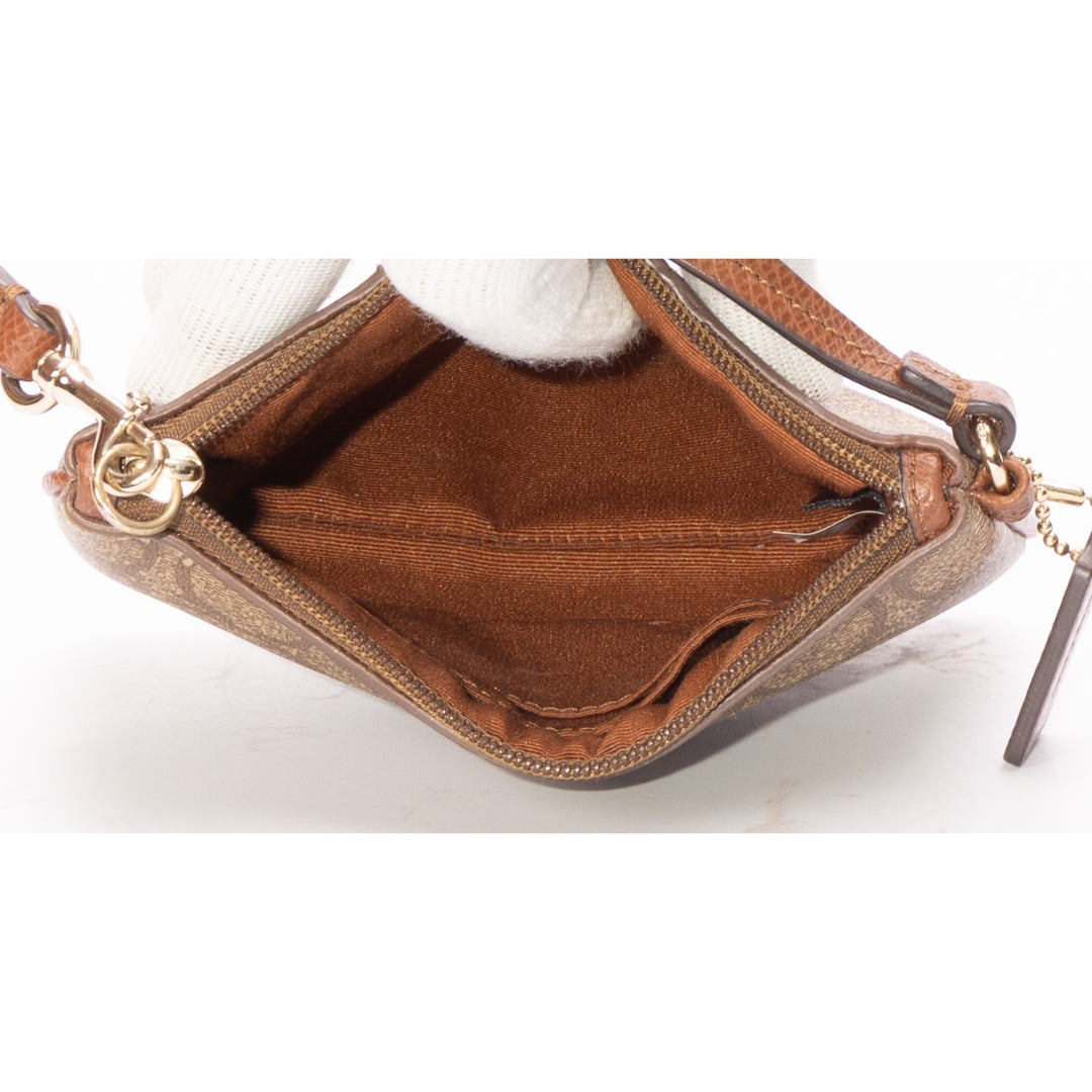 Coach Signature Canvas Zip Wristlet