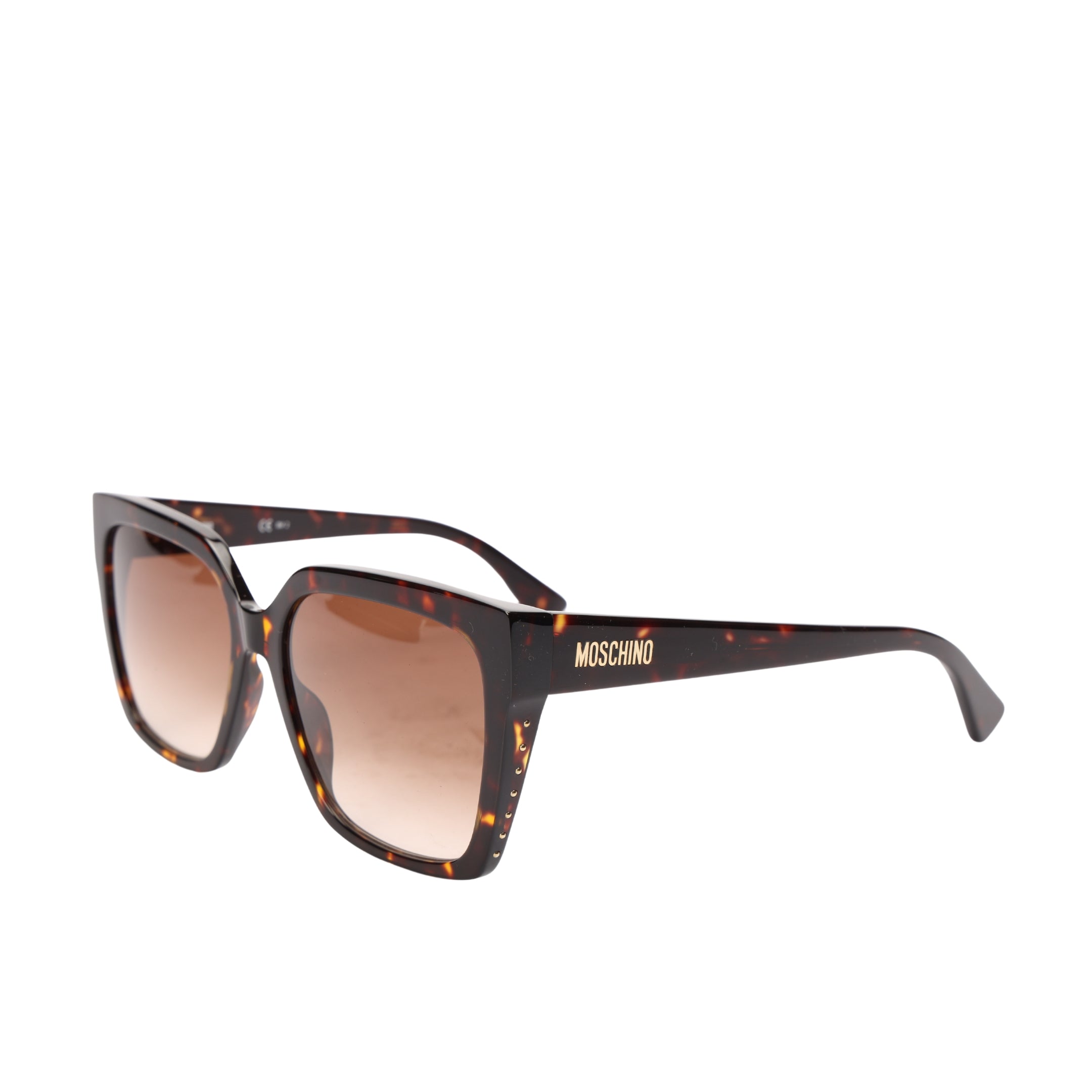 Moschino Brown Full-Rim Square Sunglasses