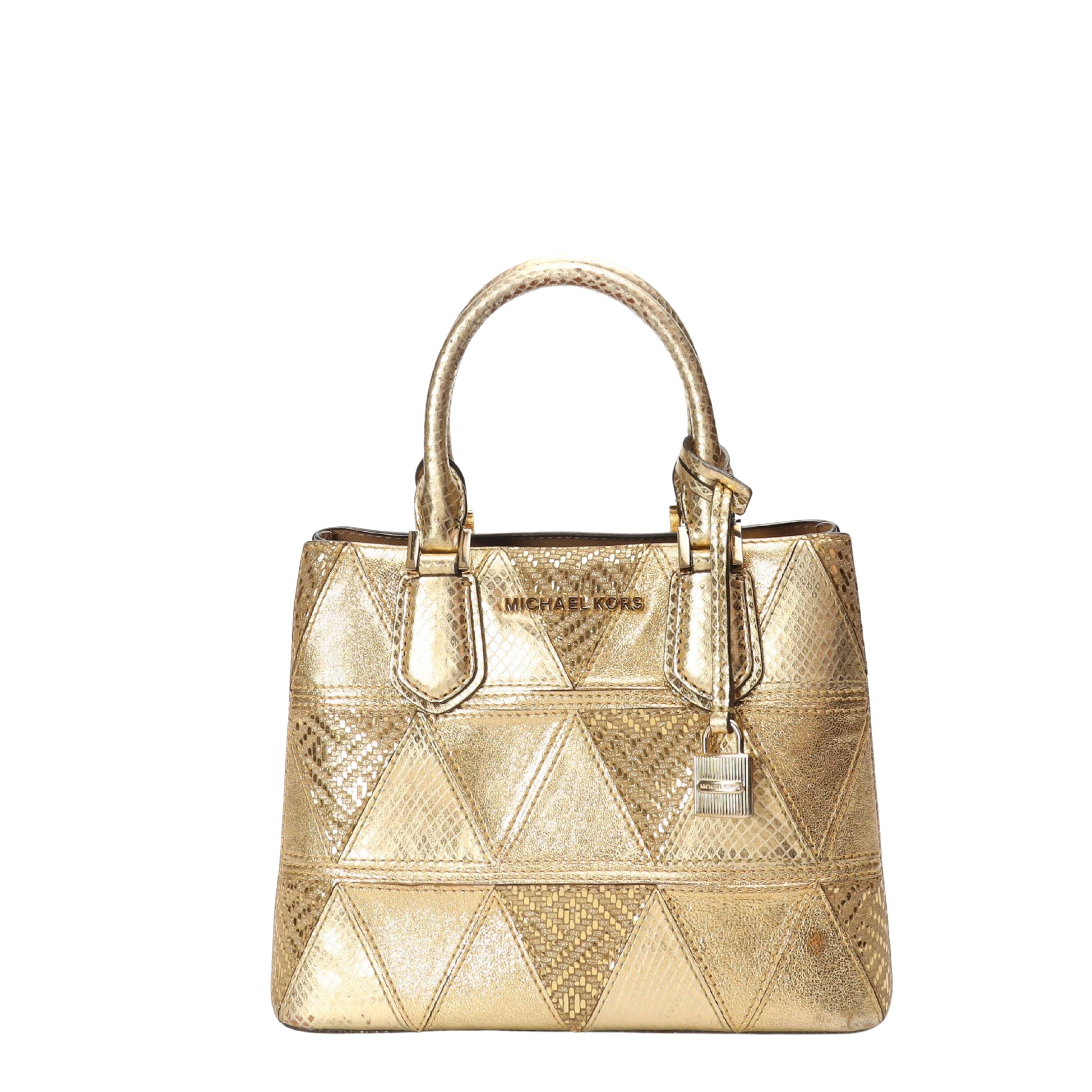 Michael Kors Mercer Metallic Patchwork Satchel