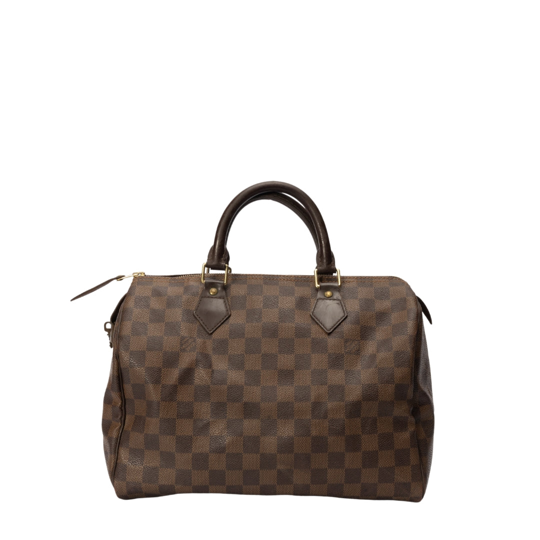 Louis Vuitton Damier Ebene Canvas Speedy 30 Bag