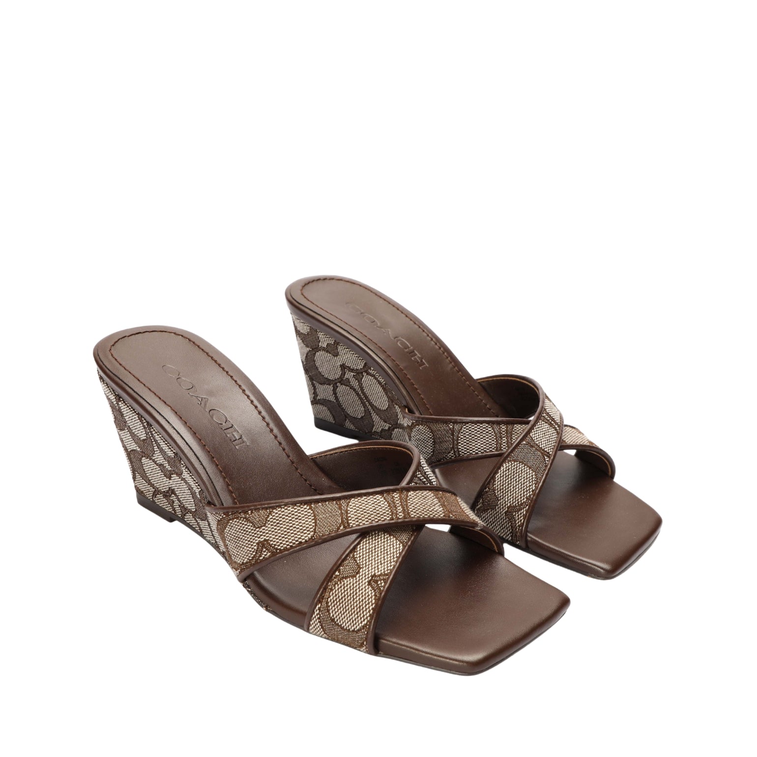 Coach Wedge Sandal In Signature Jacquard