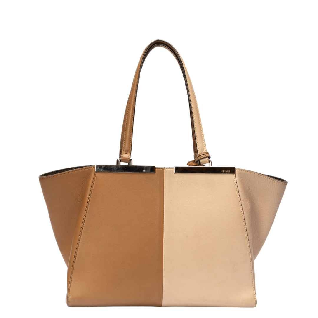 Fendi Tan/Beige Leather Large 3Jours Tote