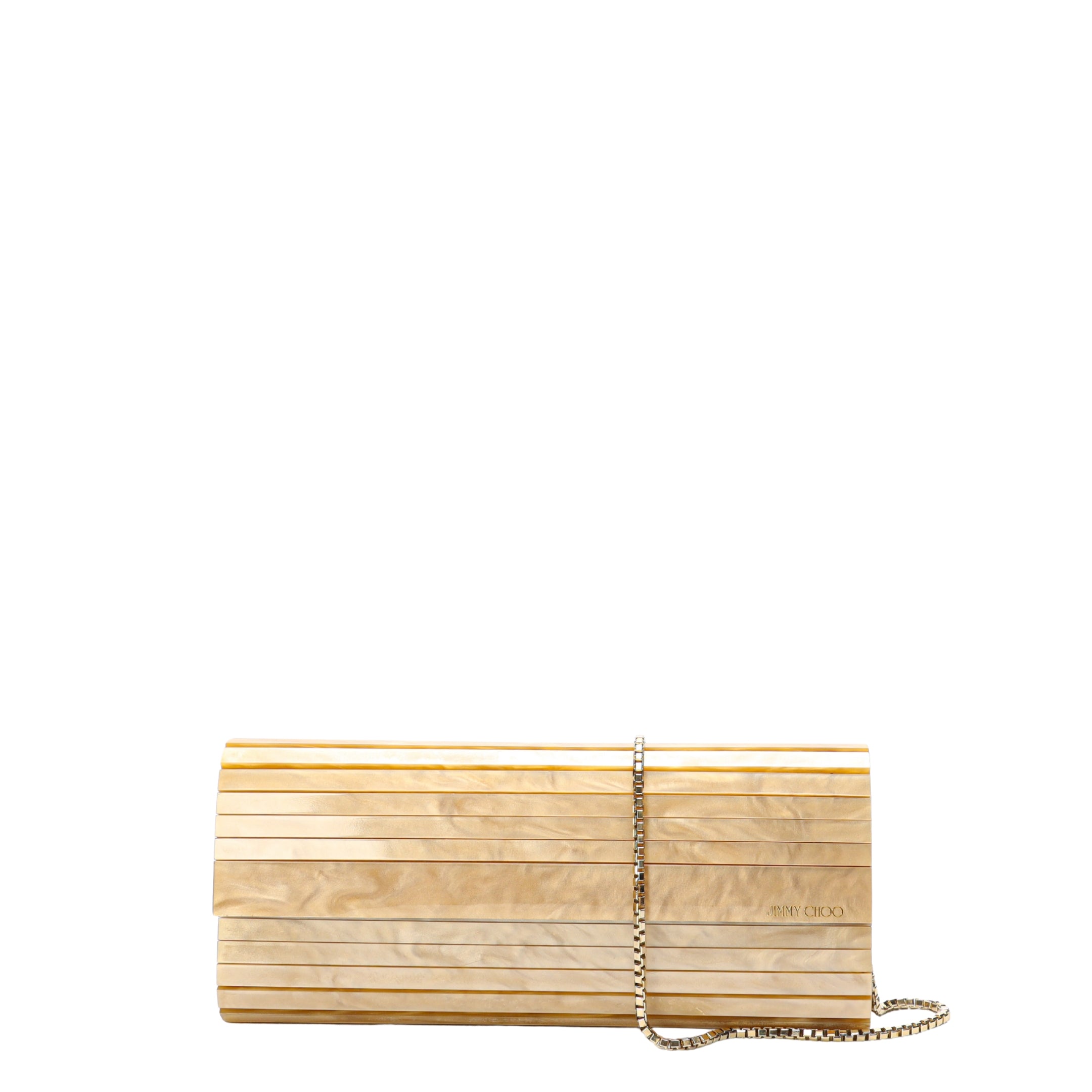 Jimmy Choo Gold Mother of Pearl Clutch Bag
