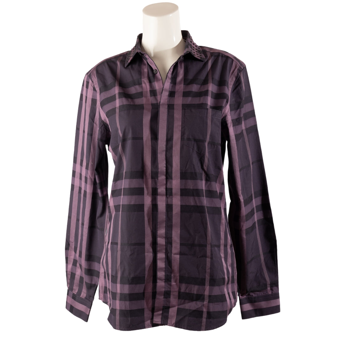 Burberry Checkered Purple Pink Shirt