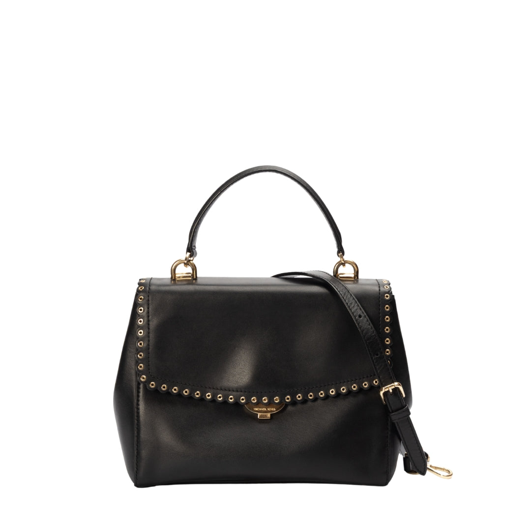 Michael Kors Black Medium Ava Top Handle Satchel