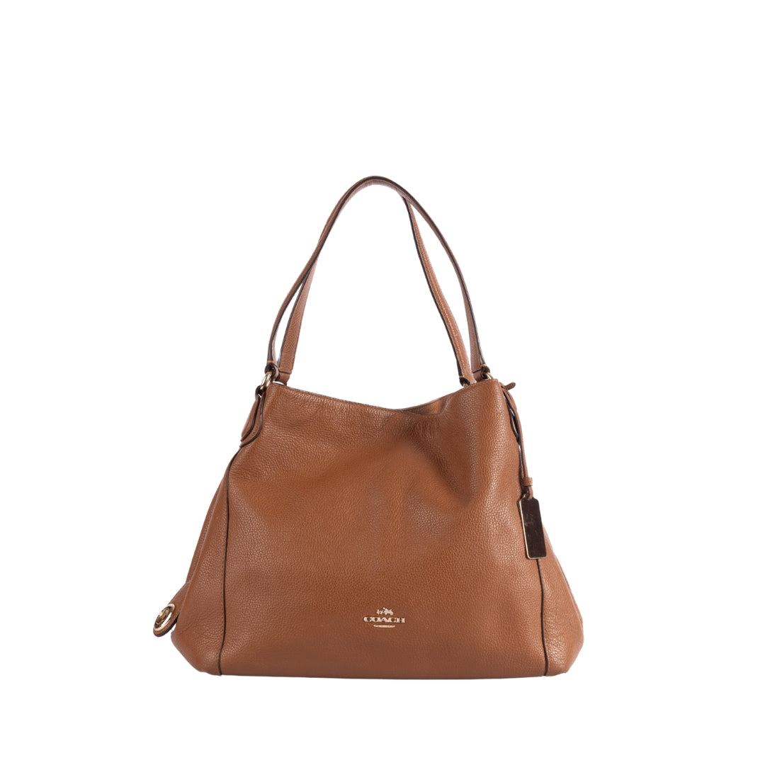 Coach Brown Leather Edie 31 Shoulder Bag