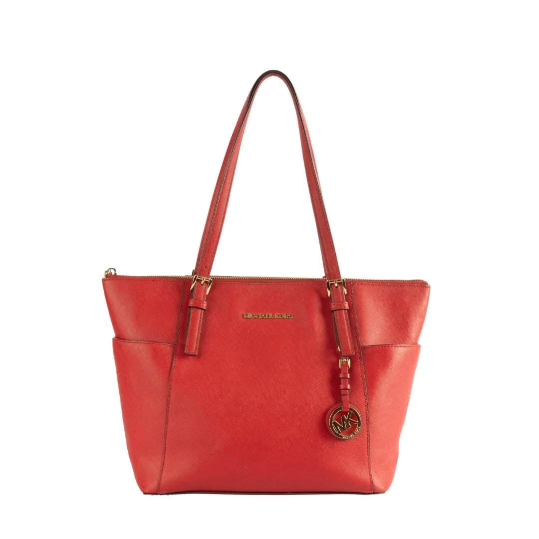 Michael Kors Red Saffiano Leather Shoulder Bag